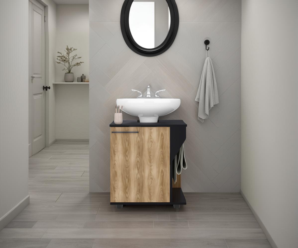 Mueble Para Lavamanos Phillips Una Puerta Wengue Y Fresno