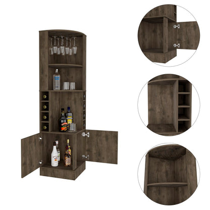 Mueble Bar Esquinero Andorra Color Bellota Para Sala De Estar