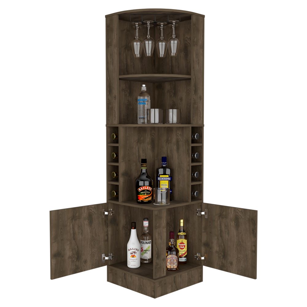 Mueble Bar Esquinero Andorra Color Bellota Para Sala De Estar