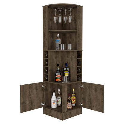 Mueble Bar Esquinero Andorra Color Bellota Para Sala De Estar