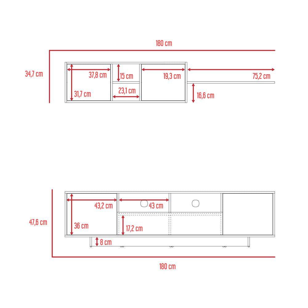 Mueble de Salón Color Agata Blanco y Duna Para Sala De Estar