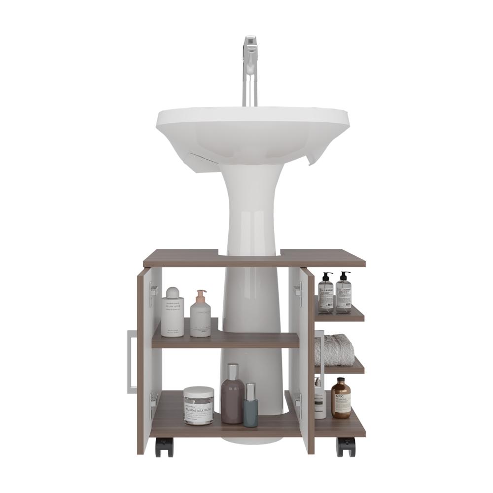 Optimizador Lavamanos Bath 300 Dos Puertas,  Avellana y Blanco