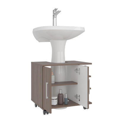 Optimizador Lavamanos Bath 300 Dos Puertas,  Avellana y Blanco