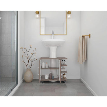 Optimizador Lavamanos Bath 300 Dos Puertas,  Avellana y Blanco