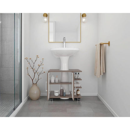 Optimizador Lavamanos Bath 300 Dos Puertas,  Avellana y Blanco