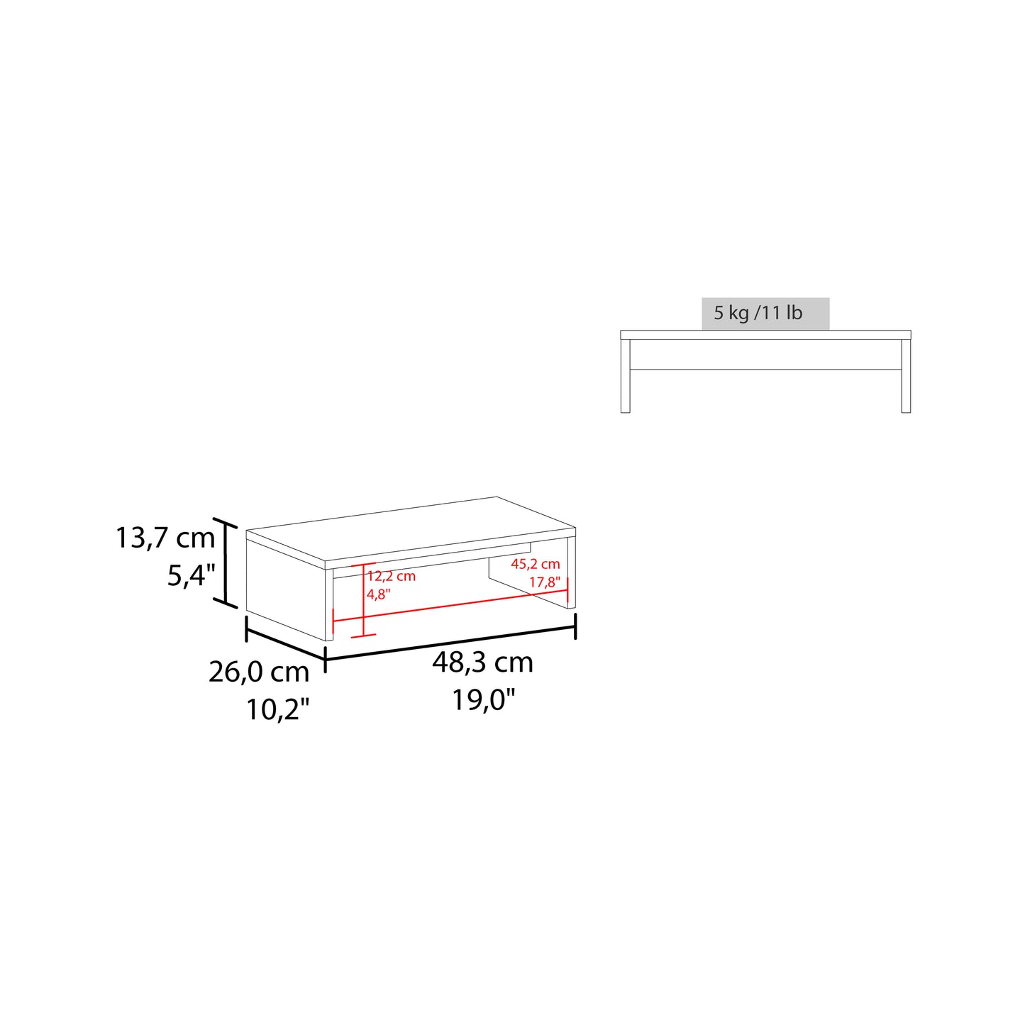 Rack Alzador Para Monitor, Wengue