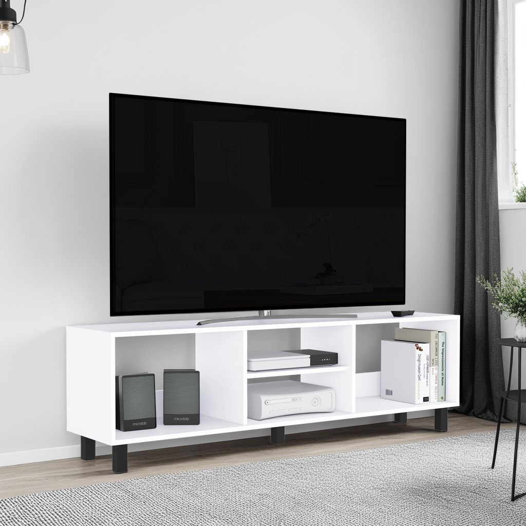 Mesa Para Tv Tunez, Blanco Duqueza, Para Televisor Hasta 70 Pulgadas