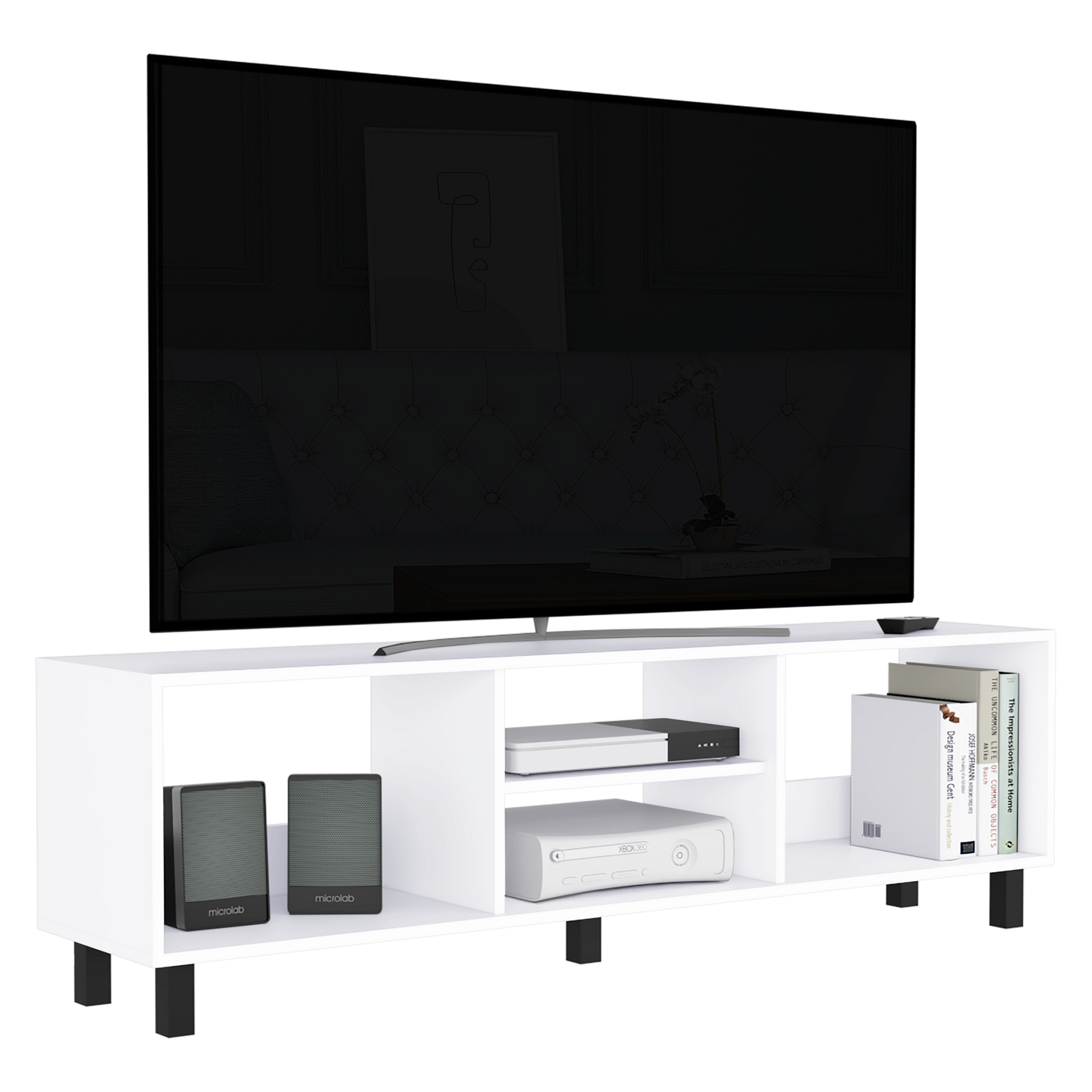 Mesa Para Tv Tunez, Blanco Duqueza, Para Televisor Hasta 70 Pulgadas