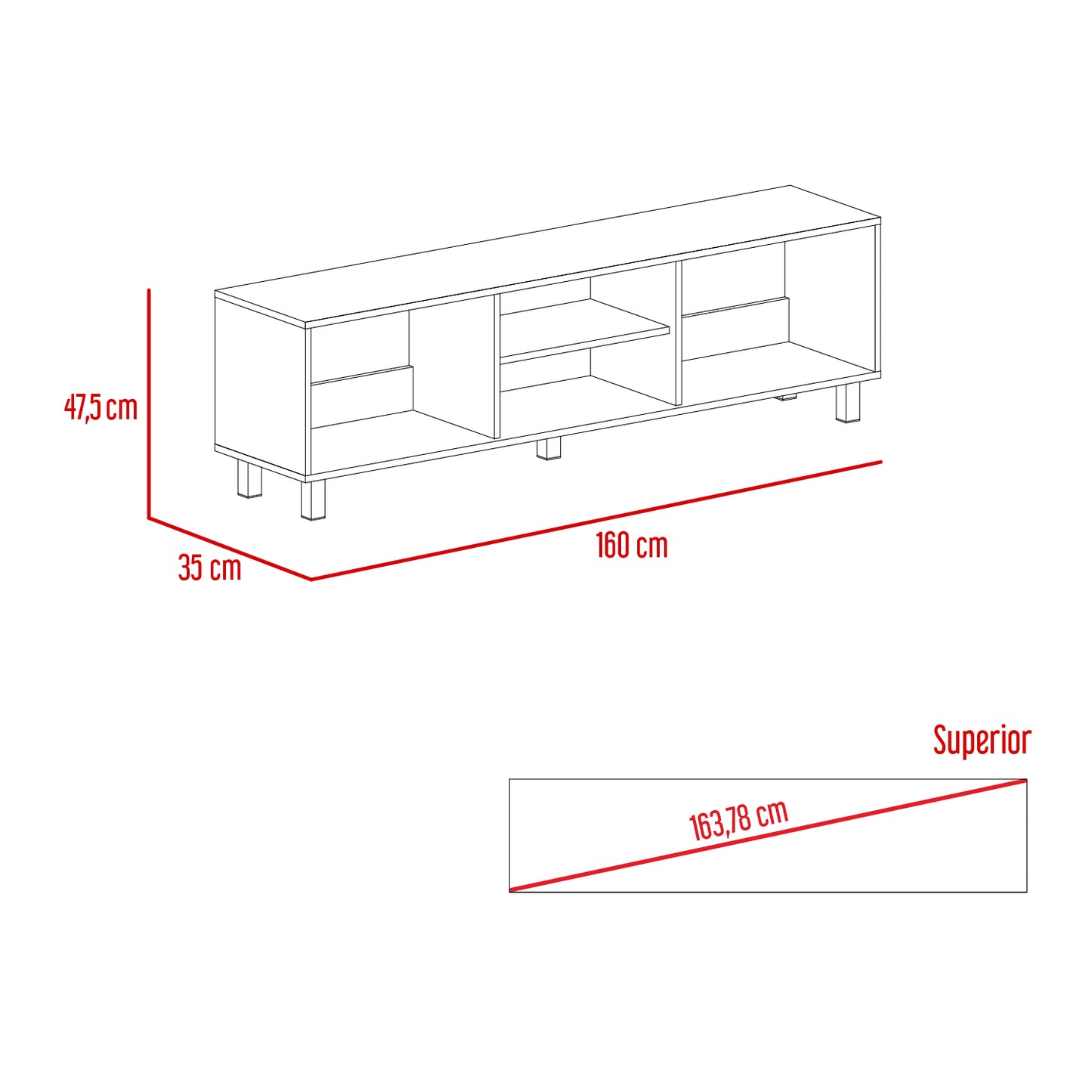 Mesa Para Tv Tunez, Blanco Duqueza, Para Televisor Hasta 70 Pulgadas