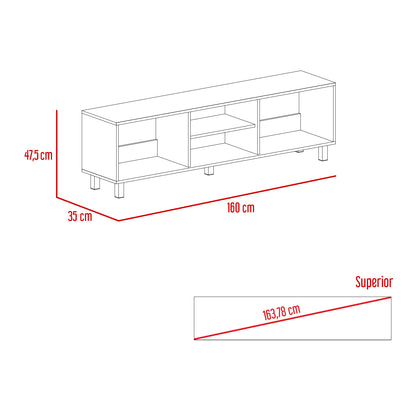 Mesa Para Tv Tunez, Blanco Duqueza, Para Televisor Hasta 70 Pulgadas