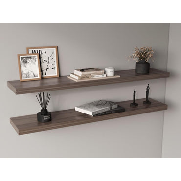 Repisa Flotante Shelf 120, Chocolate, con espacio para colocar objetos decorativos