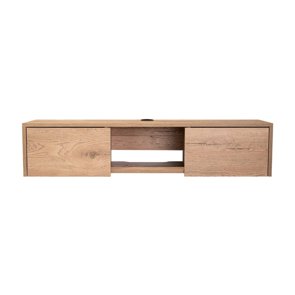 Rack Para Tv Flotante Gleid, Macadamia, con Dos Puertas Abatibles