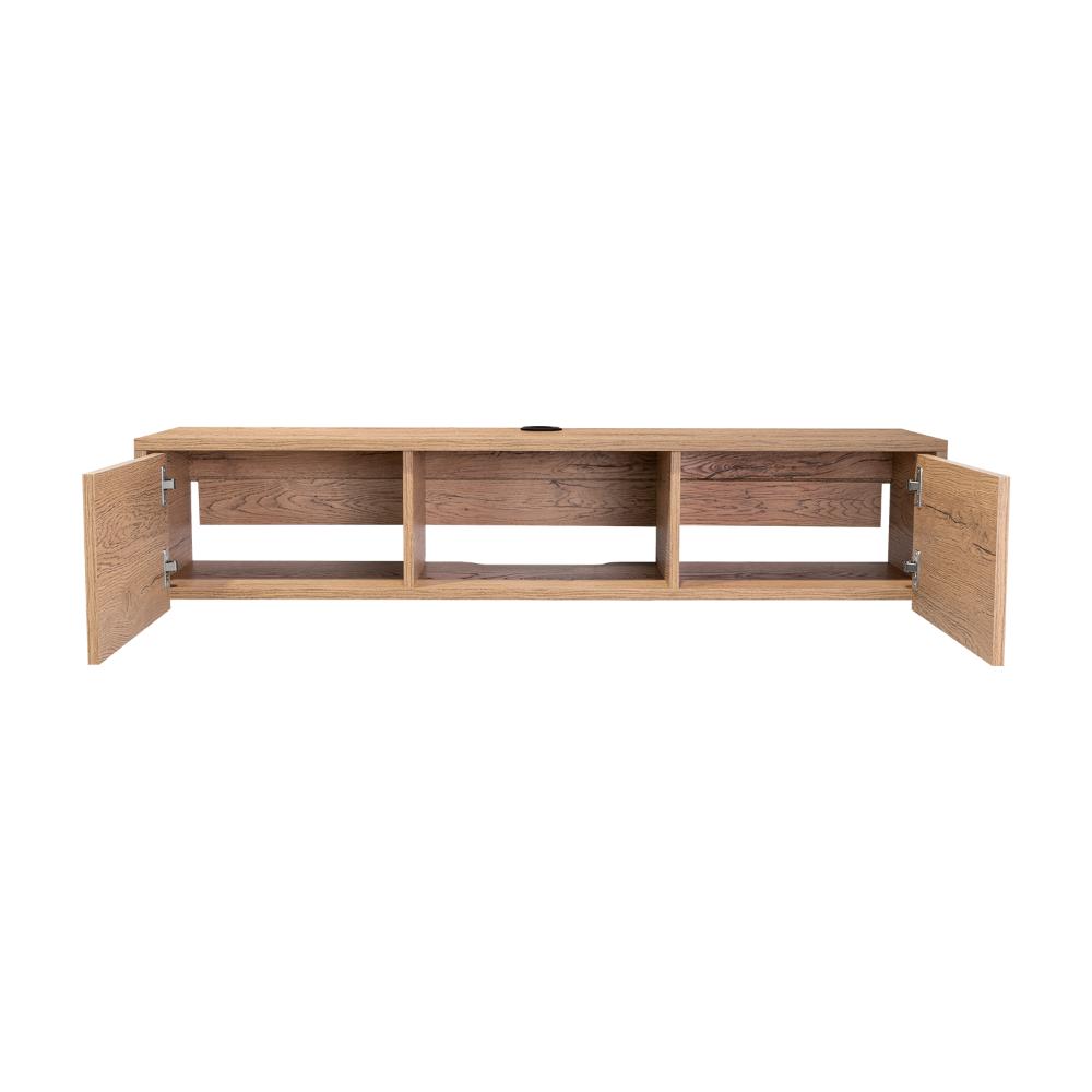 Rack Para Tv Flotante Gleid, Macadamia, con Dos Puertas Abatibles