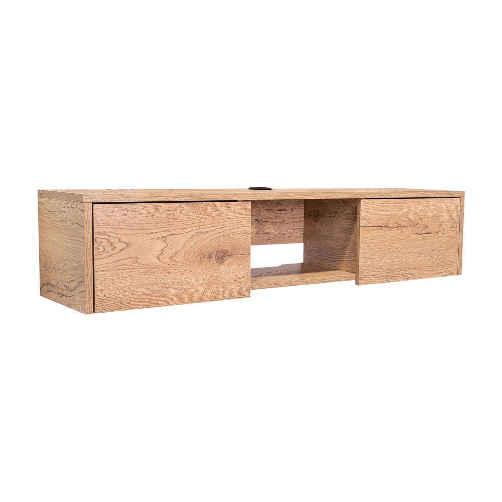 Rack Para Tv Flotante Gleid, Macadamia, con Dos Puertas Abatibles