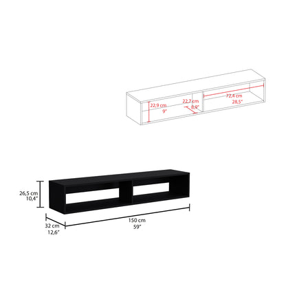 Rack Flotante, Negro, Para Televisor De 70 Pulgadas