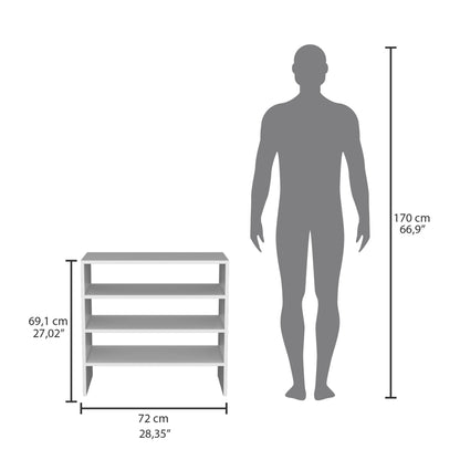 Modulo Zapatero Z-72 Apilable Cuatro Niveles, Fresno