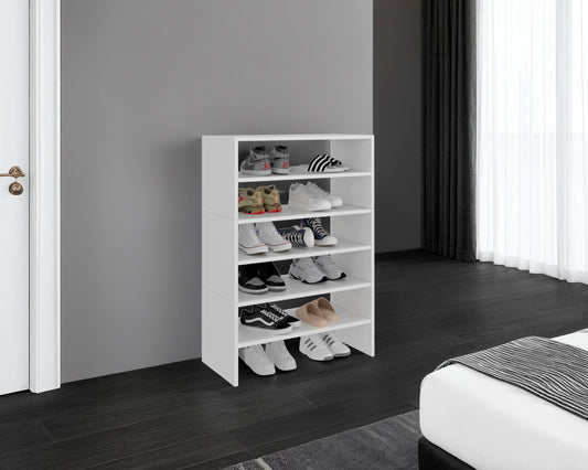 Modulo Zapatero Z-72 Apilable Seis Niveles, Blanco