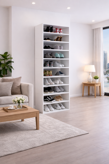 Modulo Zapatero Z-72 Apilable Diez Niveles, Blanco