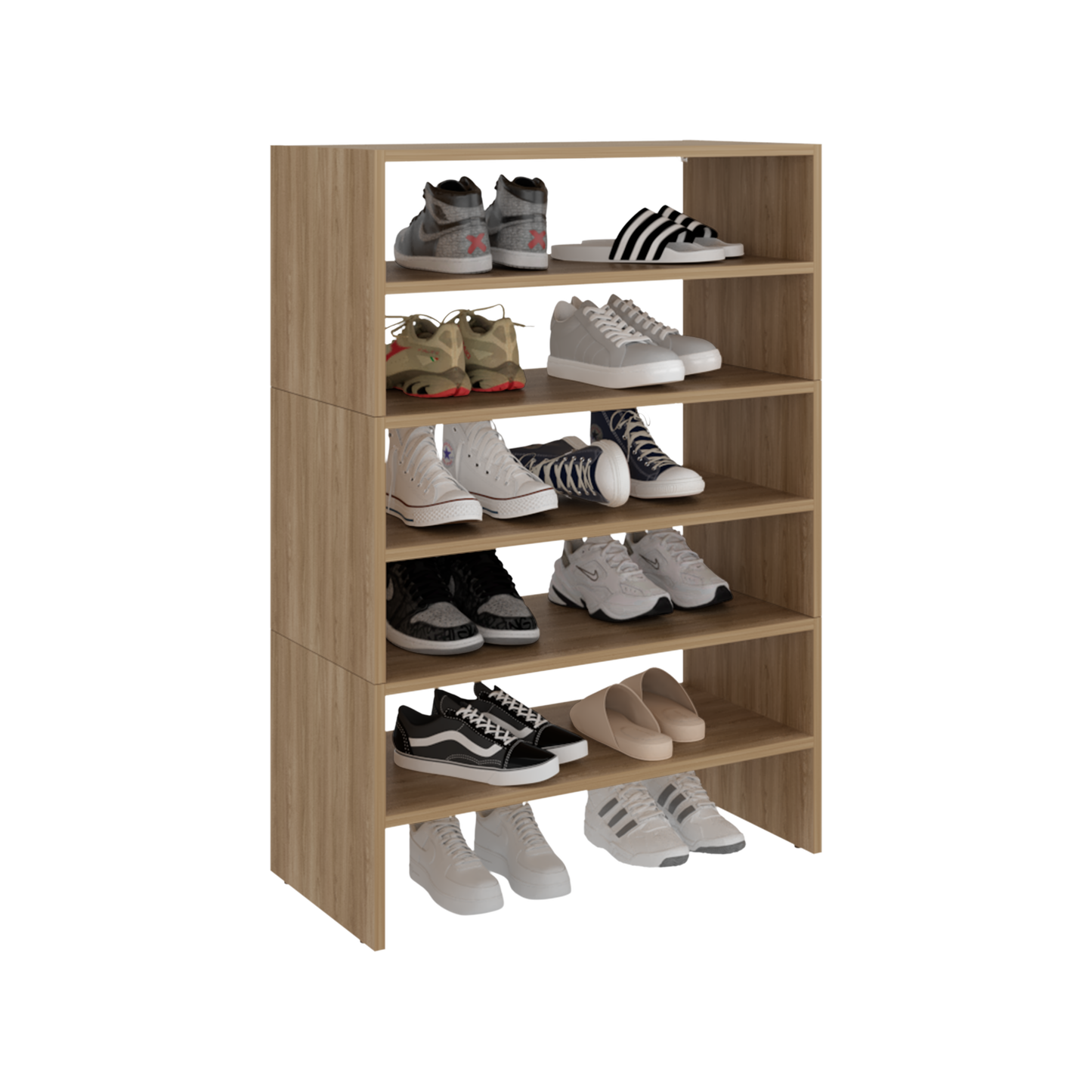 Modulo Zapatero Z-72 Apilable Seis Niveles, Fresno
