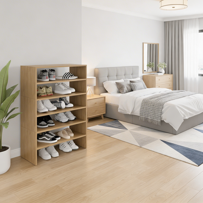 Modulo Zapatero Z-72 Apilable Seis Niveles, Fresno