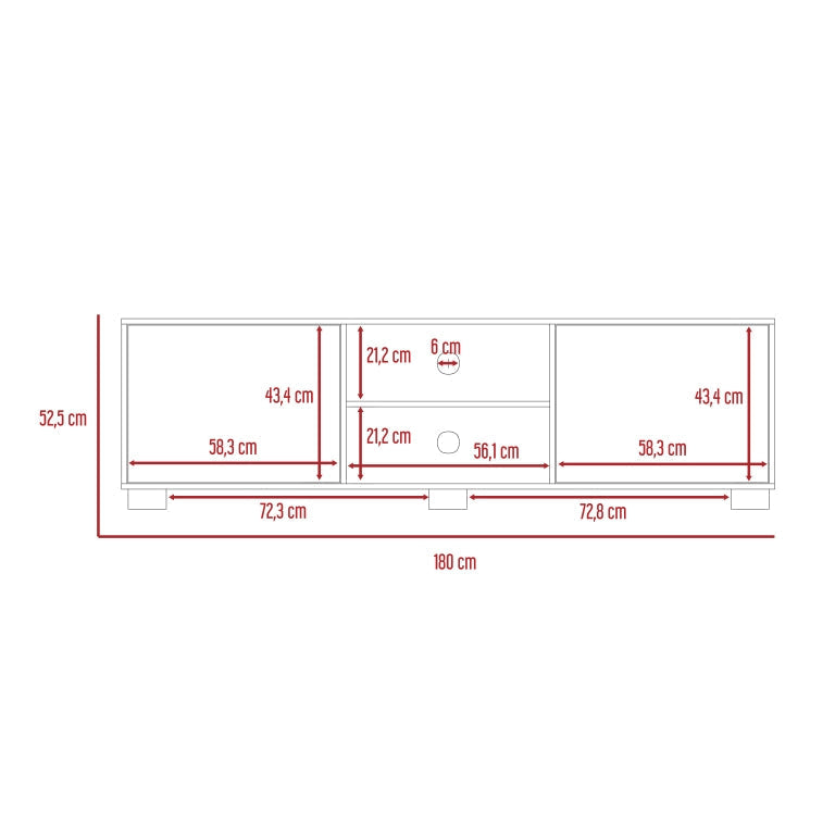 Rack TV Classic Color Caramelo y Wengue Para Sala De Estar