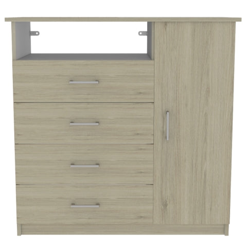 Cómoda Z Color 91 Rovere y Blanco Para Dormitorio