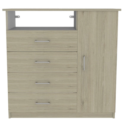 Cómoda Z Color 91 Rovere y Blanco Para Dormitorio