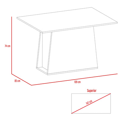 Mesa de Comedor Manchester Color Habano Para Sala De Estar