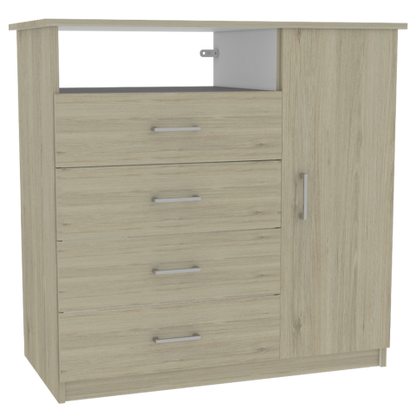 Cómoda Z Color 91 Rovere y Blanco Para Dormitorio