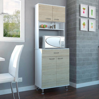 Mueble de Cocina Kitchen Color Blanco y Rovere Para Cocina