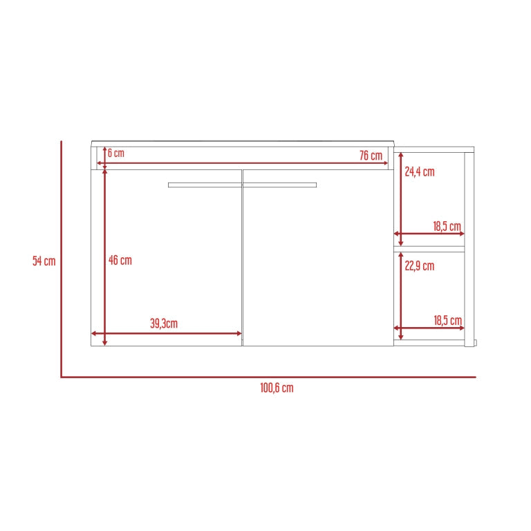 Mueble Lavamanos Flotante Khar Color Duna Para Baño