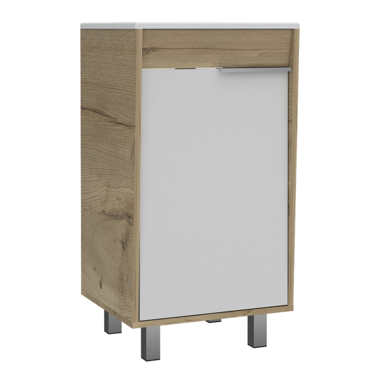 Mueble Lavamanos Carter Color Duna y Blanco Para Baño