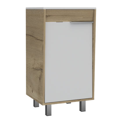 Mueble Lavamanos Carter Color Duna y Blanco Para Baño