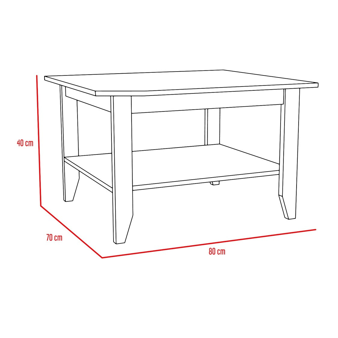 Mesa De Centro Essential Color Rovere Para Sala De Estar