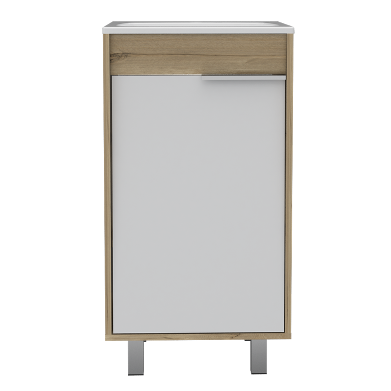 Mueble Lavamanos Carter Color Duna y Blanco Para Baño