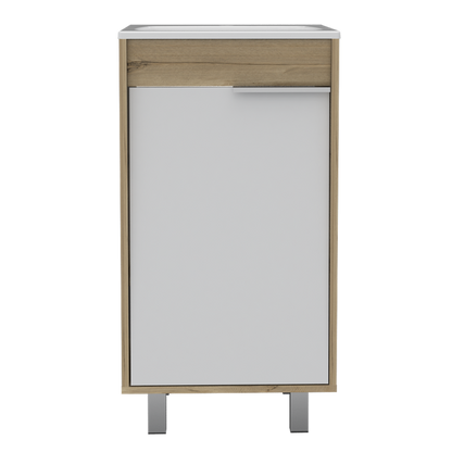 Mueble Lavamanos Carter Color Duna y Blanco Para Baño