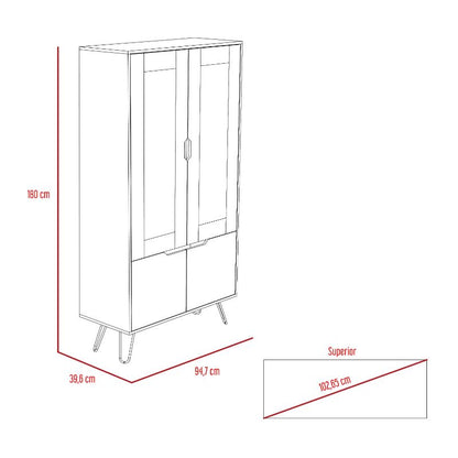 Vitrina Audra Color Duna y Wengue Para Sala De Estar