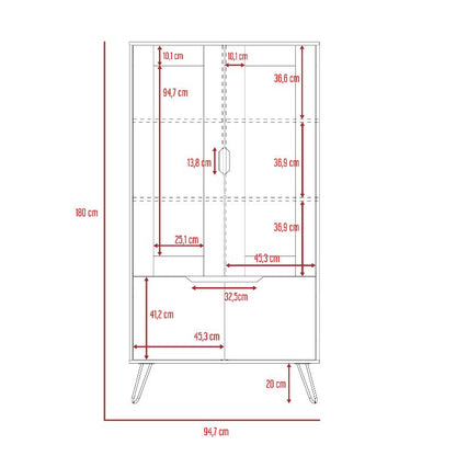 Vitrina Audra Color Duna y Wengue Para Sala De Estar