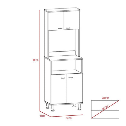 Mueble de Cocina Kitchen Color Blanco y Rovere Para Cocina