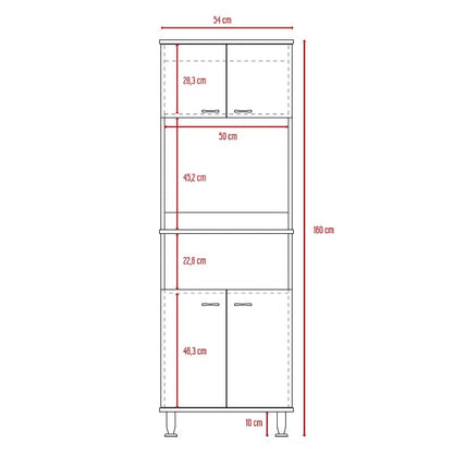 Mueble de Cocina Kitchen Color Blanco y Wengue Para Cocina