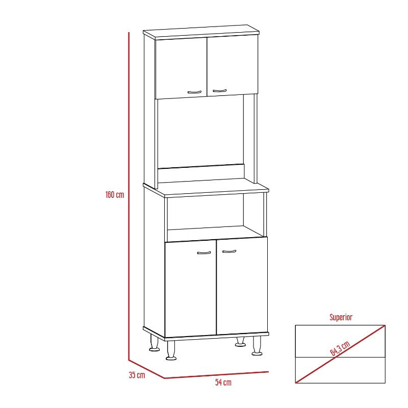 Mueble de Cocina Kitchen Color Blanco y Wengue Para Cocina