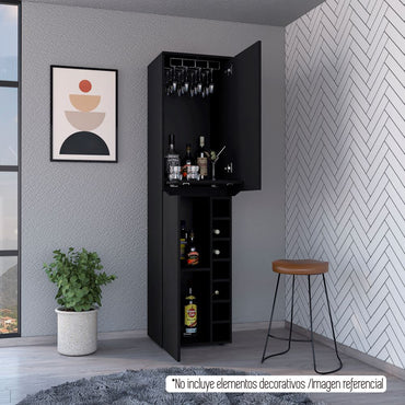 Bar Alto Obregon Color Wengue Para Sala De Estar