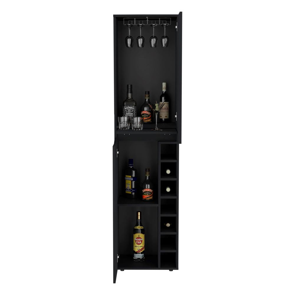 Bar Alto Obregon Color Wengue Para Sala De Estar