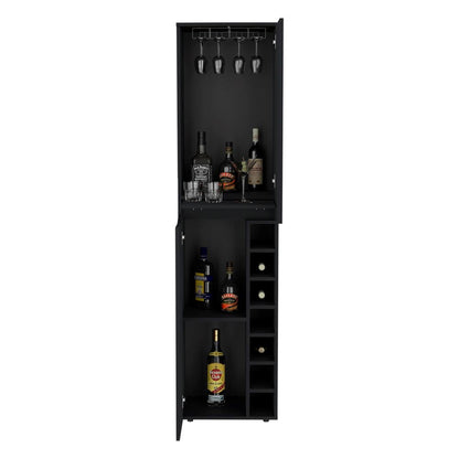 Bar Alto Obregon Color Wengue Para Sala De Estar