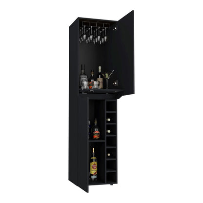 Bar Alto Obregon Color Wengue Para Sala De Estar