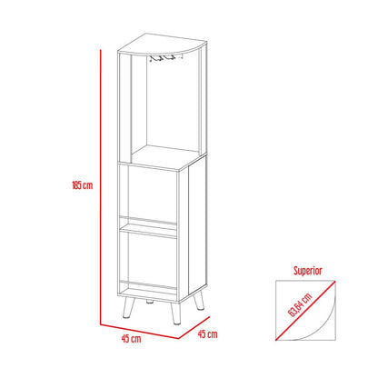 Bar Esquinero Cincinatti Color Bellota Para Sala De Estar