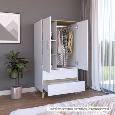 Closet Z Color Blanco y Duna Para Dormitorio