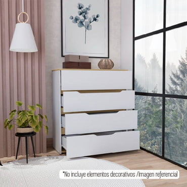 Cómoda Z Color Blanco y Duna Para Dormitorio