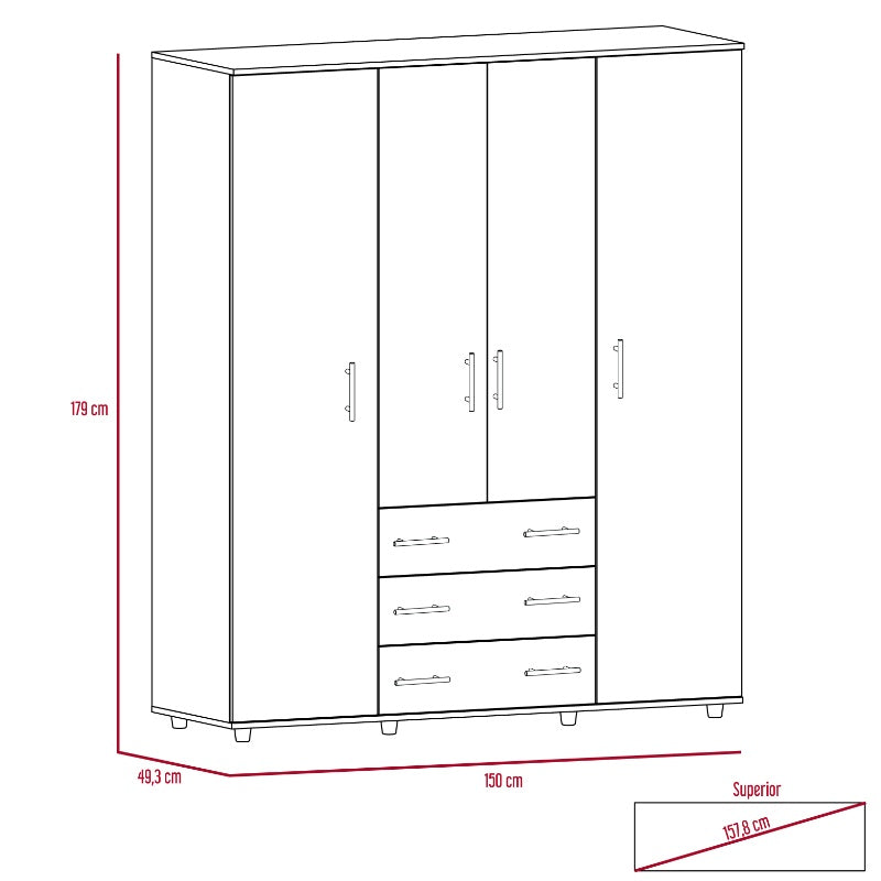 Closet Fontan Color Coñac y Blanco Para Dormitorio