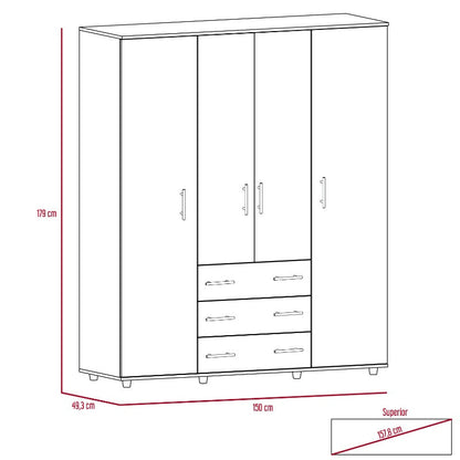 Closet Fontan Color Coñac y Blanco Para Dormitorio